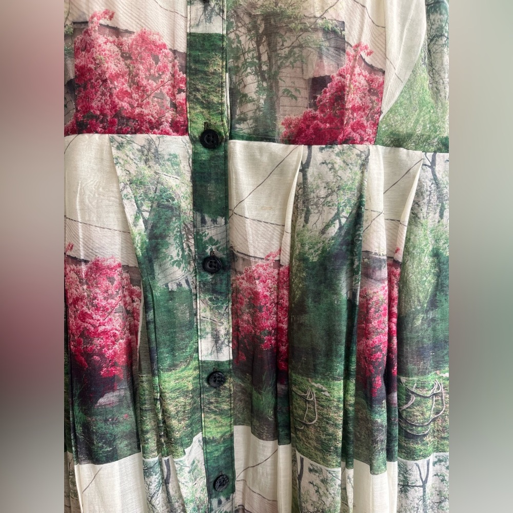 Sarah Ball for Anthropologie A-line Graphic Floral Dress